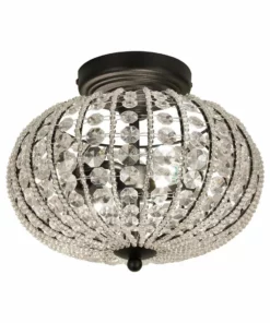 Lampani Edda Musta 30cm Kristalliplafondi