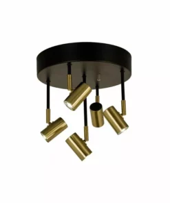 Lampani Gusto Musta/Messinki LED/Himmennin 5-os. Pyöreä Kohdevalaisin