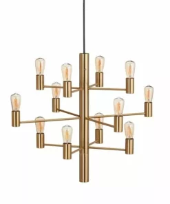 Lampani Manola Satin Brass Mat 12-Haarinen Hemmennettävä Led Kattovalaisin