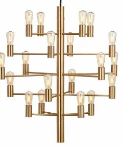 Lampani Manola Satin Brass Mat 20-Haarinen Hemmennettävä Led Kattovalaisin