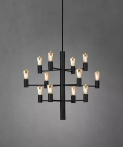 Lampani Manola Musta 12-Haarinen Hemmennettävä Led Kattovalaisin