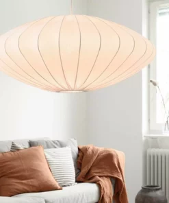 Lampani Ellipse Valkoinen Jersey 80cm Varjostin -Lampan kauppa wattveke ellipse vit jersey 80cm takskarm 3