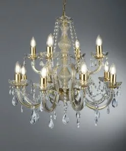 Searchlight 12-lamp. Klassinen MARIE THERESE -kattokruunu