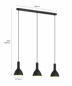 Arcchio Cosmina -riippuvalo, 3-lamp., Musta -Lampan kauppa arcchio cosmina riippuvalo 3 lamp musta 5