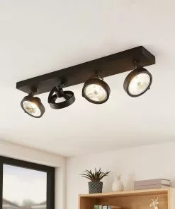 Arcchio Dagur -kattovalo, 4-lamp., Musta