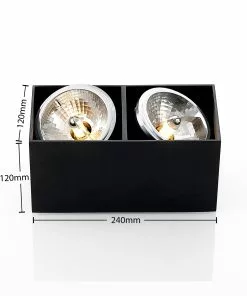 Arcchio Jarle -kattovalaisin, 2-lamp., Musta -Lampan kauppa arcchio jarle kattovalaisin 2 lamp musta 2