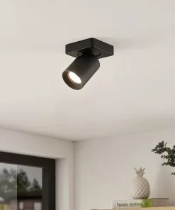 Arcchio Leevya-kattovalo 1-lamp. Kulmikas Musta