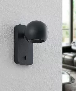 Arcchio Renko -seinävalaisin, 1-lamp. Musta