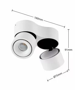 Arcchio Rotari -LED-kattokohdevalo, 2-lamp. 1W -Lampan kauppa arcchio rotari led kattokohdevalo 2 lamp 1w 5