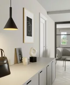 Arcchio Tadej -riippuvalo 1-lamp. 19cm Musta-kulta