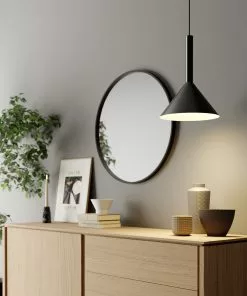 Arcchio Tadej -riippuvalo 1-lamp. 30cm Musta-valk.