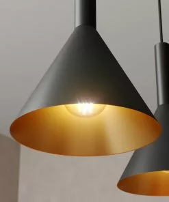 Arcchio Tadej -riippuvalo 4-lamp., Musta-kulta -Lampan kauppa arcchio tadej riippuvalo 4 lamp musta kulta 3