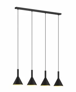 Arcchio Tadej -riippuvalo 4-lamp., Musta-kulta -Lampan kauppa arcchio tadej riippuvalo 4 lamp musta kulta 4