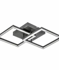 Fabas Luce Bard-LED-kattovalo, 45x45 Cm 2-lamp., Antrasiitti -Lampan kauppa bard led kattovalo 45x45 cm 2 lamp antrasiitti 2