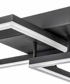 Fabas Luce Bard-LED-kattovalo, 45x45 Cm 2-lamp., Antrasiitti -Lampan kauppa bard led kattovalo 45x45 cm 2 lamp antrasiitti 3