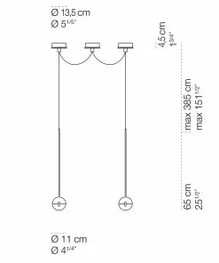 Cini & Nils Cini&Nils Convivio - LED-riippuvalo 2-lamp. Kirkas