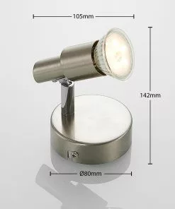 ELC Farida -LED-kohdevalo, Nikkeli, 1-lamp. 2 ELC Farida -LED-kohdevalo, Nikkeli, 1-lamp. -Lampan kauppa elc farida led kohdevalo nikkeli 1 lamp 11