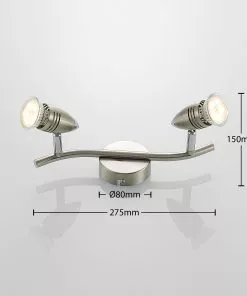 ELC Farida -LED-kohdevalo, Nikkeli, 2-lamp. -Lampan kauppa elc farida led kohdevalo nikkeli 2 lamp 2