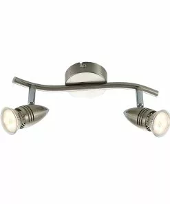 ELC Farida -LED-kohdevalo, Nikkeli, 2-lamp. -Lampan kauppa elc farida led kohdevalo nikkeli 2 lamp 3