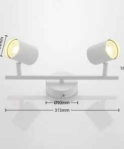 ELC Tomoki -LED-kohdevalo, Valkoinen, 2-lamp. 2 ELC Tomoki -LED-kohdevalo, Valkoinen, 2-lamp. -Lampan kauppa elc tomoki led kohdevalo valkoinen 2 lamp 2