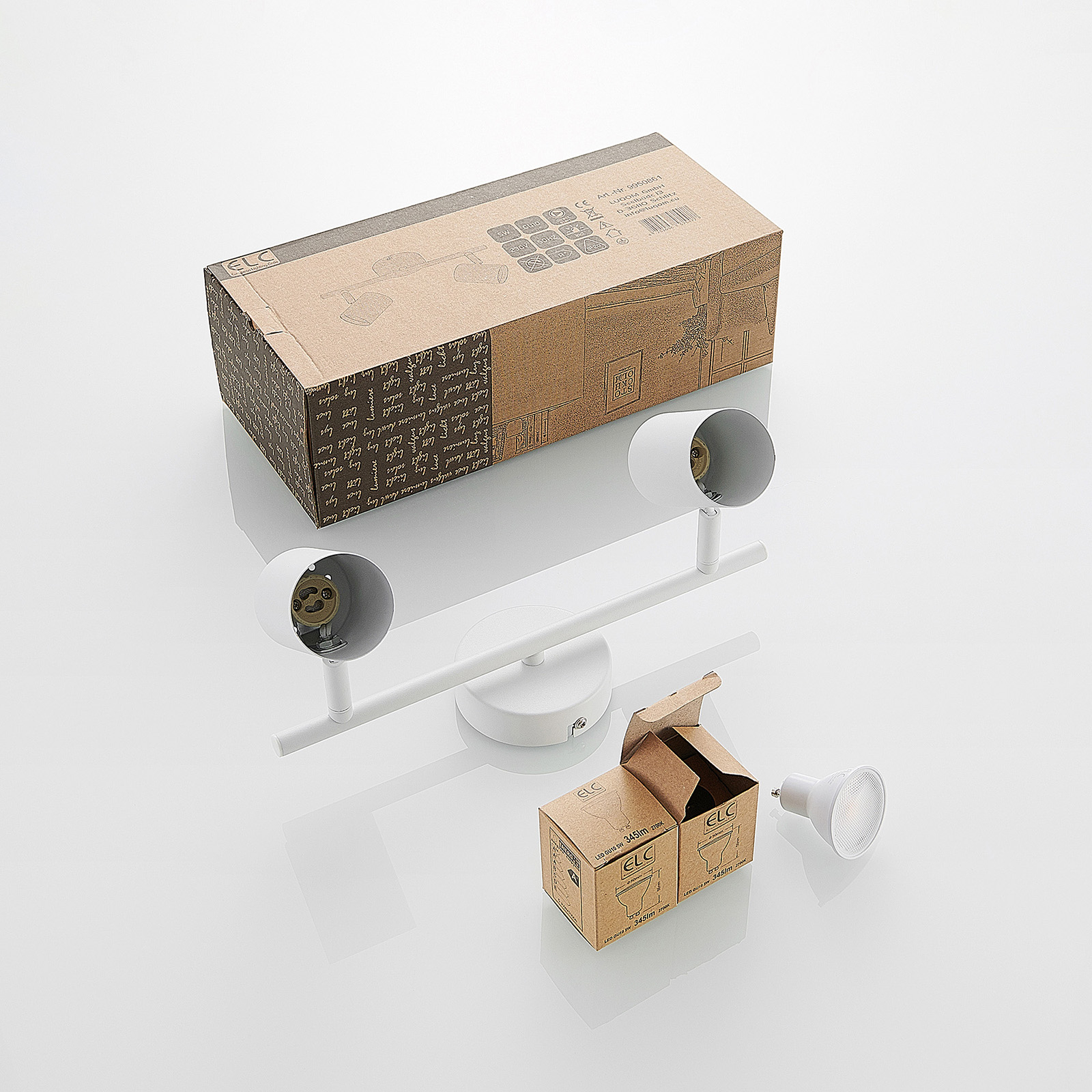 ELC Tomoki -LED-kohdevalo, valkoinen, 2-lamp. ELC Tomoki -LED-kohdevalo, Valkoinen, 2-lamp. -Lampan kauppa elc tomoki led kohdevalo valkoinen 2 lamp 7