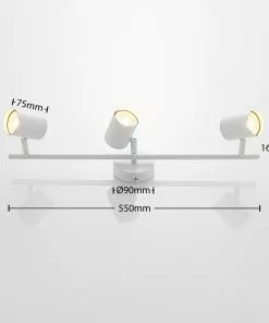 ELC Tomoki -LED-kohdevalo, Valkoinen, 3-lamp. 2 ELC Tomoki -LED-kohdevalo, Valkoinen, 3-lamp. -Lampan kauppa elc tomoki led kohdevalo valkoinen 3 lamp 2