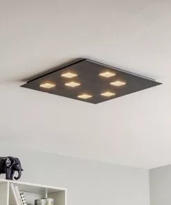 Fabbian Quarter -LED-kattovalaisin 7-lamp. Musta
