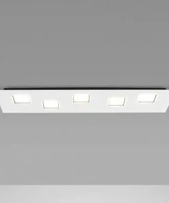 Fabbian Quarter -LED-kattovalo 5-lamp. Valkoinen