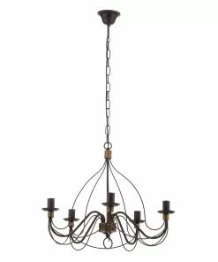 Euluna Kattokruunu Fiamma Marrone 5-lamp., Ei Varjostimia -Lampan kauppa kattokruunu fiamma marrone 5 lamp ei varjostimia 2