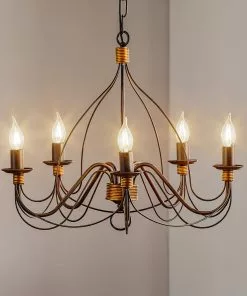 Euluna Kattokruunu Fiamma Marrone 5-lamp., Ei Varjostimia -Lampan kauppa kattokruunu fiamma marrone 5 lamp ei varjostimia 7