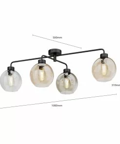 Euluna Kattovalaisin Cubus 4-lamp Kirkas/meripihka/harmaa -Lampan kauppa kattovalaisin cubus 4 lamp kirkas meripihka harmaa 5