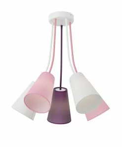Euluna Kattovalo Wire Kids 5-lamp., Valk./pinkki/violetti -Lampan kauppa kattovalo wire kids 5 lamp valk pinkki violetti 4