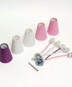 Euluna Kattovalo Wire Kids 5-lamp., Valk./pinkki/violetti -Lampan kauppa kattovalo wire kids 5 lamp valk pinkki violetti 6