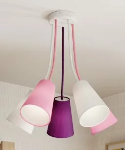 Euluna Kattovalo Wire Kids 5-lamp., Valk./pinkki/violetti -Lampan kauppa kattovalo wire kids 5 lamp valk pinkki violetti 8