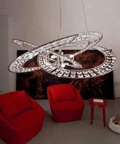 Marchetti Kristalliriippuvalaisin Trilogy 6-lamp. Kirkas