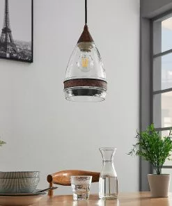 Lindby Lasinen Riippuvalaisin Millina, Ruoste, 1-lamp.