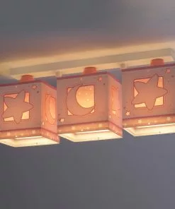 Dalber Lastenhuoneen Kattovalo Moonlight, 3-lamp., Roosa