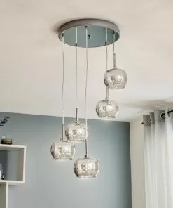 Schuller Valencia LED-riippuvalaisin Arian Kristalleilla 5-lamp. -Lampan kauppa led riippuvalaisin arian kristalleilla 5 lamp 7