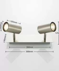 Lindby Joffrey -kattokohdevalo, 2-lamp., Nikkeli -Lampan kauppa lindby joffrey kattokohdevalo 2 lamp nikkeli 2