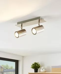 Lindby Joffrey -kattokohdevalo, 2-lamp., Nikkeli -Lampan kauppa lindby joffrey kattokohdevalo 2 lamp nikkeli 3