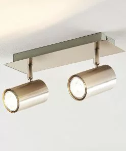 Lindby Joffrey -kattokohdevalo, 2-lamp., Nikkeli -Lampan kauppa lindby joffrey kattokohdevalo 2 lamp nikkeli 4