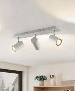 Lindby Joffrey -kattokohdevalo, 3-lamp., Valkoinen