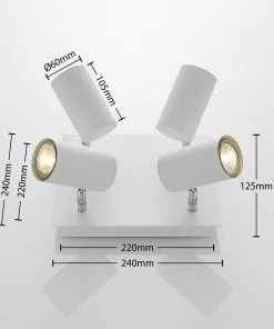 Lindby Joffrey -kattovalaisin, 4-lamp., Valkoinen -Lampan kauppa lindby joffrey kattovalaisin 4 lamp valkoinen 2