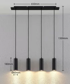 Lindby Joffrey -riippuvalaisin, 4-lamp., Musta -Lampan kauppa lindby joffrey riippuvalaisin 4 lamp musta 2