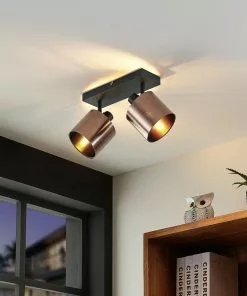 Lindby Joudy -kattovalaisin 2-lamp. Tumma Pronssi