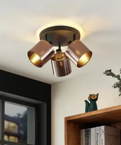 Lindby Joudy -kattovalaisin 3-lamp. Tumma Pronssi