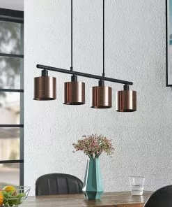 Lindby Joudy -riippuvalo, 4-lamp., Tumma Pronssi