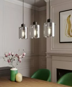 Lindby Kourtney -riippuvalo, Lasivarjostin 3-lamp.