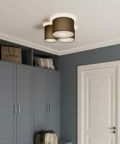 Lindby Laurenz -kattovalaisin, 3-lamp., Harmaa