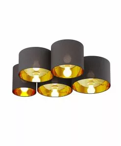 Lindby Laurenz -kattovalaisin 5-lamp. Harmaa-kulta -Lampan kauppa lindby laurenz kattovalaisin 5 lamp harmaa kulta 4